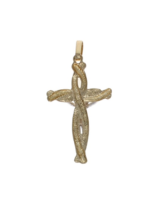 Crucifix Pendant in White and Yellow Gold